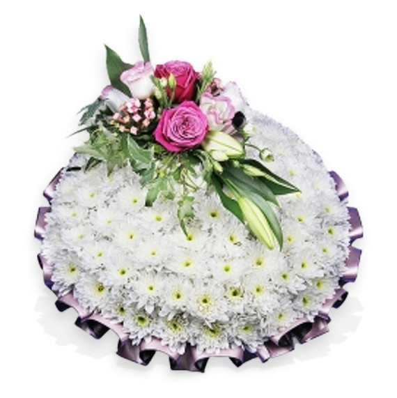 Pink, Purple and White Funeral Posy