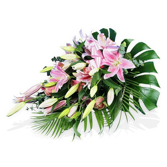 Pink Lilies and Roses Sheaf